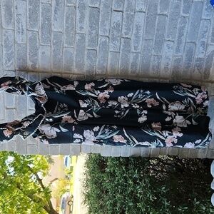 City Chic Jumpsuit Floral Womens Size 20 L Green Pink Flowers